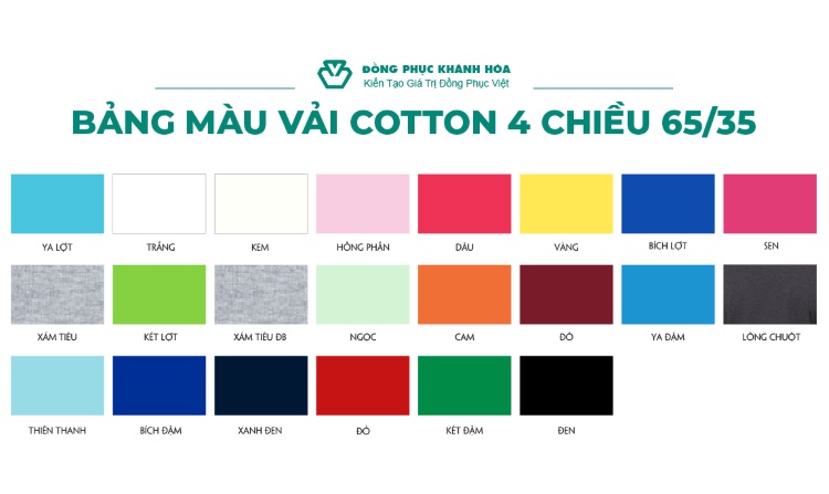 bảng màu thun cotton 4 chiều 6535